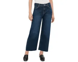 Джинсы AG Jeans Saige Mid-Rise Wide Leg Crop с расклешенным низом и переработанным хлопком
