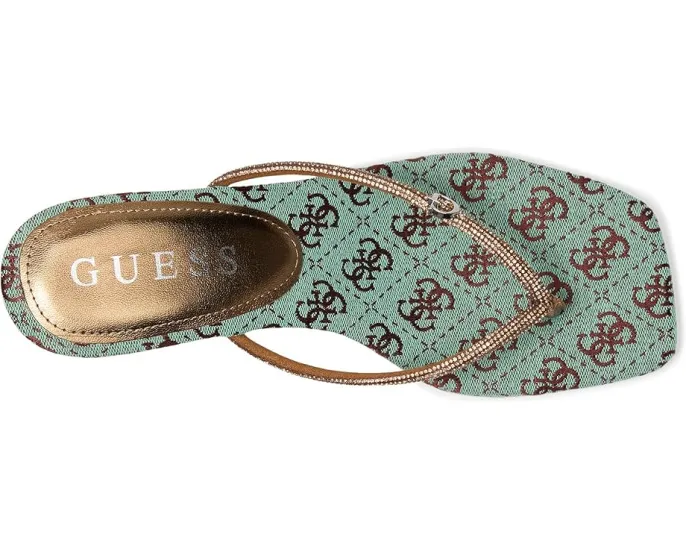 Босоножки GUESS Mayan на тонком каблуке с ремешком стразами