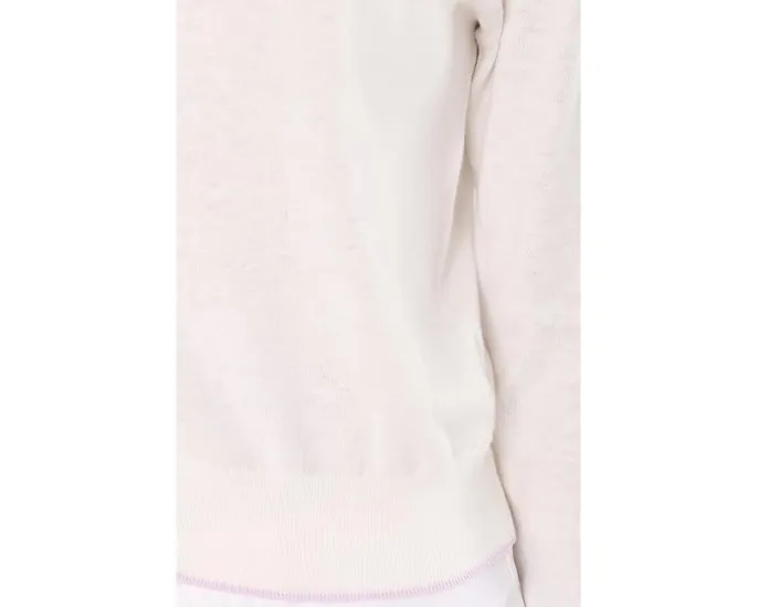 Свитер Lilla P Picot Edge с контрастной отделкой и круглым вырезом