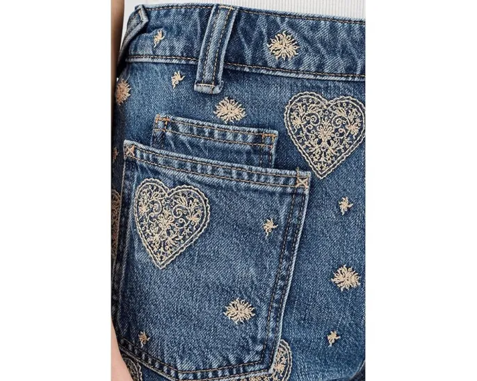 Шорты Free People Bettie с вышивкой из жесткого денима