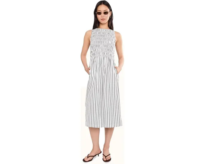 Платье Madewell Melody Boatneck Smocked Midi с хлопковым поплином