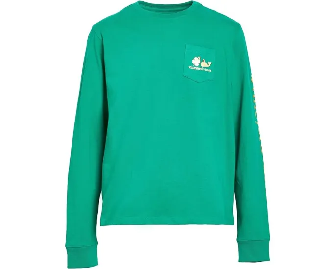 Детская футболка Vineyard Vines с длинным рукавом и карманом