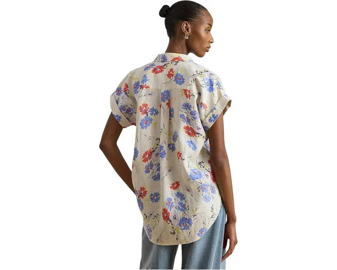 Свободная рубашка с коротким рукавом и цветочным принтом Lauren Ralph Lauren