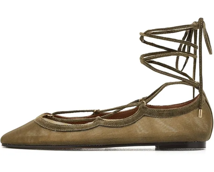 Балетки Madewell Greta Lace-Up из сетки с квадратным носком и ремешком