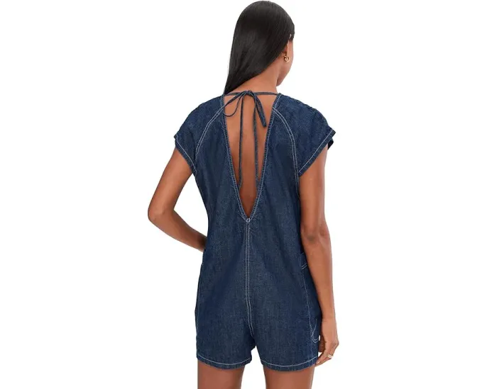 Комбинезон Free Fall Denim из легкого денима с V-образной спинкой и регулируемыми завязками