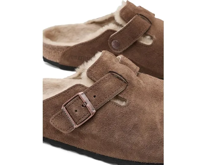 Birkenstock Boston клоги из замши с овчиной