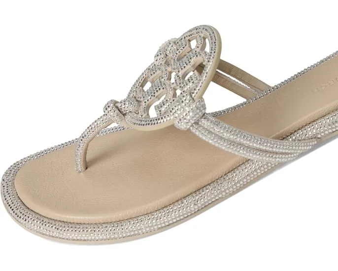 Сандалии Tory Burch Miller Knotted Pave с заклепками и стелькой из овечьей кожи
