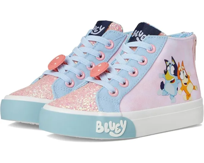 Кроссовки Ground Up Bluey высокие для малышей и детей с подсветкой и блестками