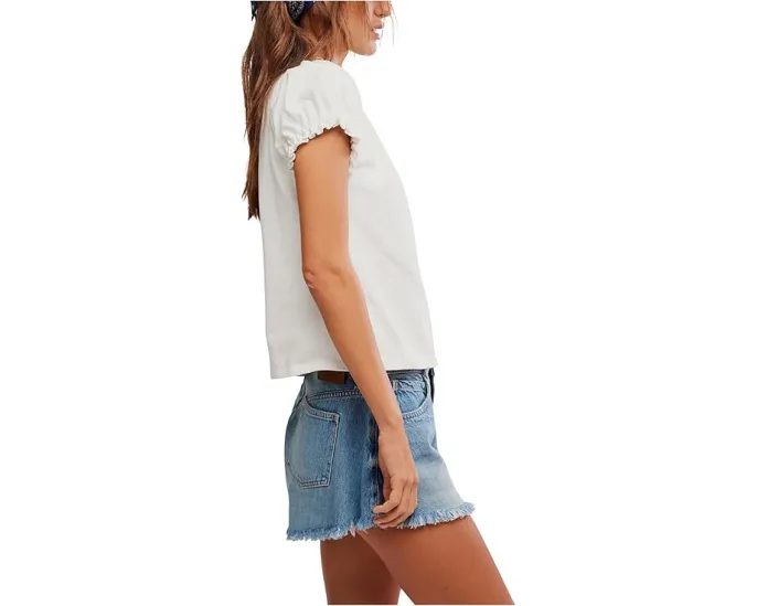 Free People Футболка We The Free Issa с короткими рукавами-буфами