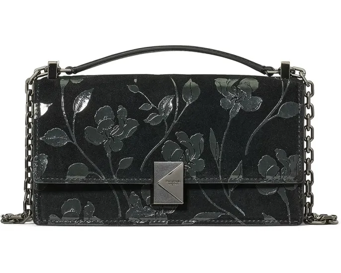 Kate Spade New York Deco Uptown Blooms Printed Suede мини кроссбоди на цепочке