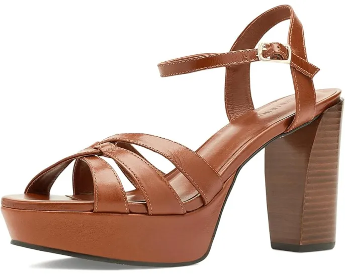 Сандалии Bernardo Vittor с плетёным верхом и каблуком платформы