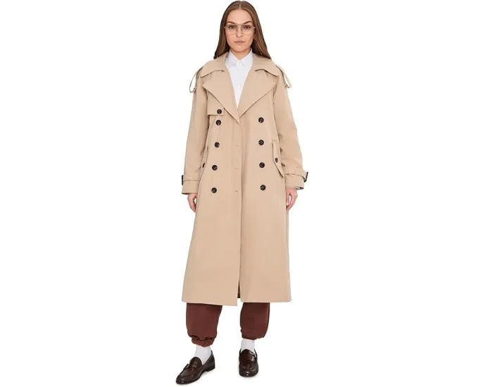 Avec Les Filles Расслабленное двубортное макси тренч