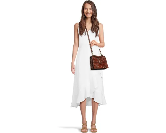 Сумка кроссбоди Brahmin Melbourne Small Hallie из кожи с откидным клапаном