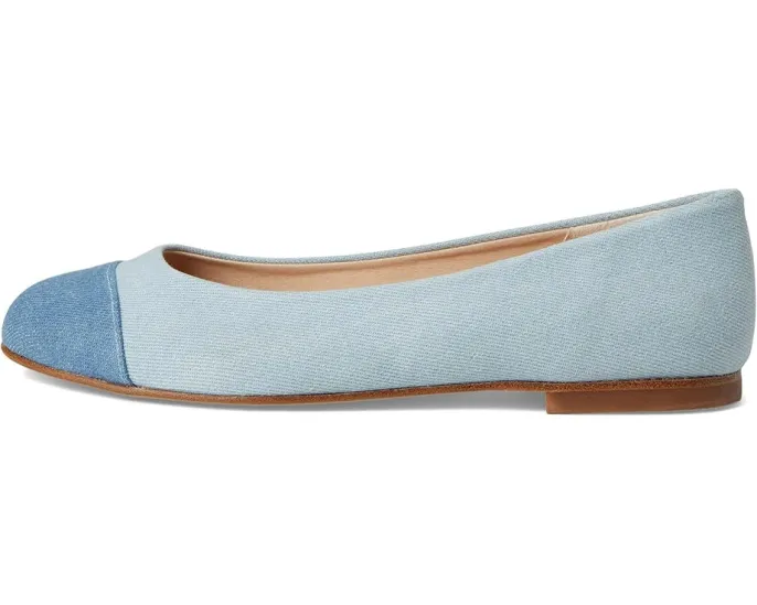 Балетки Nina от French Sole из денима с круглым носком и кожаной подошвой