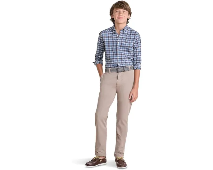 Клетчатая рубашка Vineyard Vines Kids Faraway Plaid из перформанс хлопка для малышей, детей младшего и старшего возраста