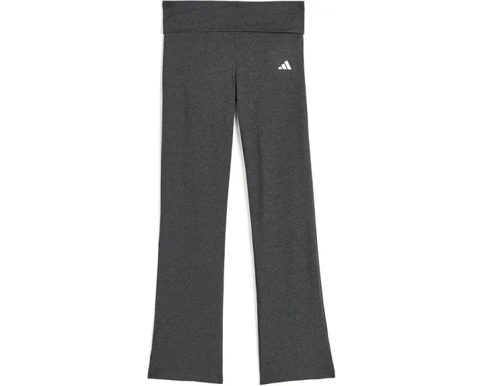 Детские брюки клеш Adidas Black Grey Melange с отворотом