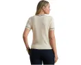 Свитер Lauren Ralph Lauren Plus Size с коротким рукавом и двухцветным дизайном
