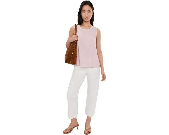 Блуза Vince Camuto без рукавов с круглым вырезом и застежкой на пуговицы сзади