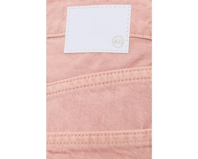 Джинсы Hattie High-Rise Crop Barrel AG Jeans из серо-розовой ткани Sulfur Sparkling Rose с зауженным кроем