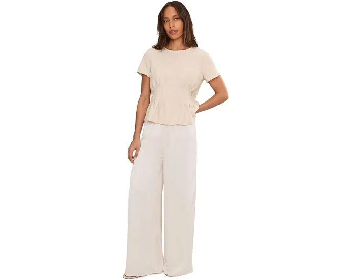 Блуза Vince Camuto с коротким рукавом и плиссированной талией