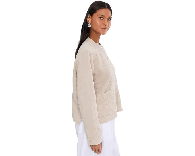 Куртка Eileen Fisher с воротником стойкой из двойного органического хлопка