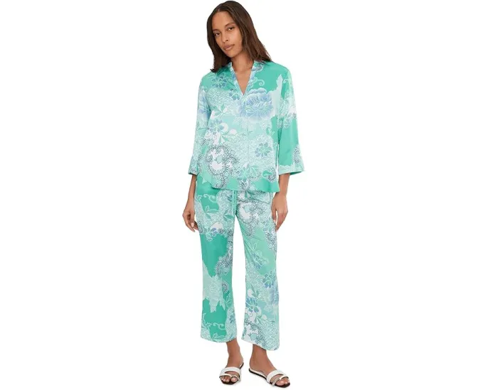 Пижамный комплект N by Natori из сатина с принтом Flourish