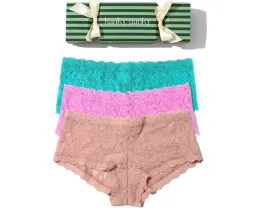 Набор Hanky Panky из 3 кружевных шортиков Signature Lace Boyshort