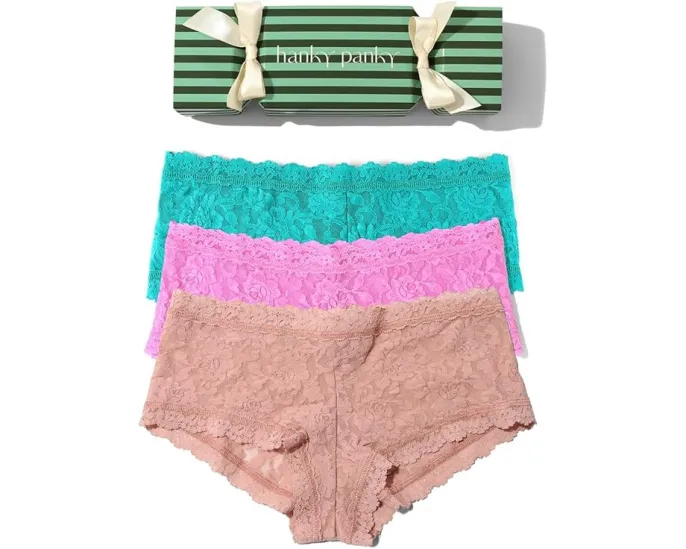 Набор Hanky Panky из 3 кружевных шортиков Signature Lace Boyshort