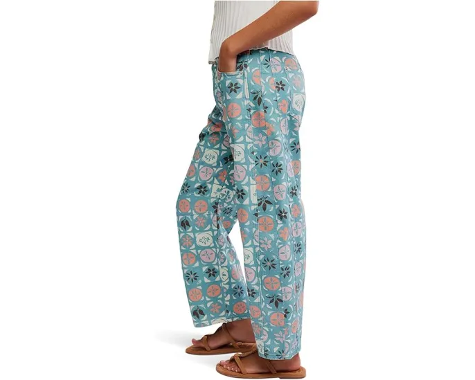 Джинсы Free People Good Luck Printed Barrel с расклешенным силуэтом