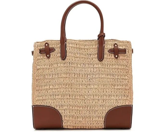 Woven Straw Medium Devyn Tote Bag
