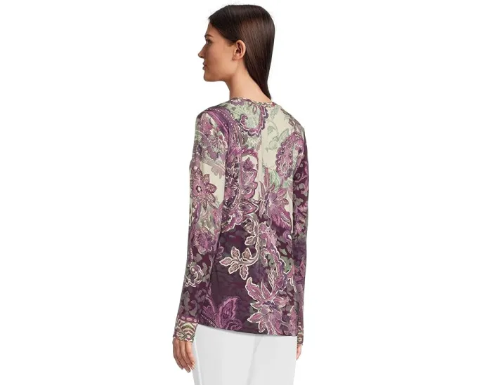 Футболка Johnny Was The Janie Favorite с длинным рукавом и V-образным вырезом