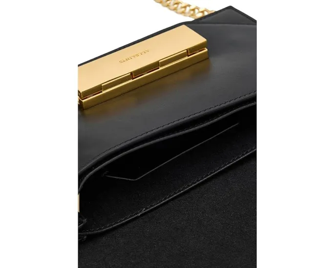 Клатч AllSaints Etta из премиальной кожи с фирменной застежкой