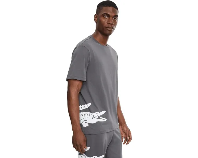 Футболка Lacoste для отдыха из хлопка с принтом в классическом крое