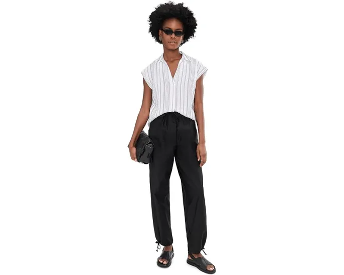 Блуза Vince Camuto с короткими рукавами и отложным воротником в расслабленном стиле