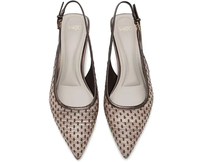 Лодочки A-Amelie 2 Slingback с текстильным верхом и острым носком