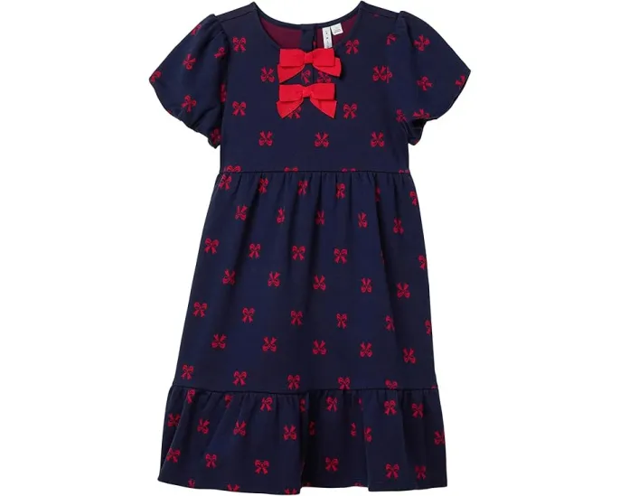 Платье Janie and Jack с принтом бантов и двойным бантом спереди