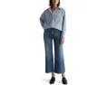 Джинсы AG Jeans Saige Mid Rise Wide Leg с широкими штанинами и укороченной длиной