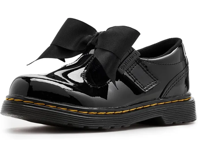 Детские туфли Dr. Martens Polley II Bow YS с бантом и застежкой на липучке