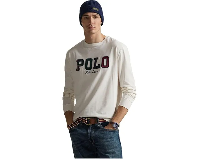 Футболка Polo Ralph Lauren Classic Fit с аппликацией в клетку и вышивкой