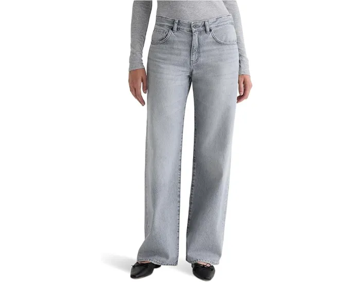 Джинсы AG Jeans Adria с низкой посадкой и широкими штанинами в светлой стирке