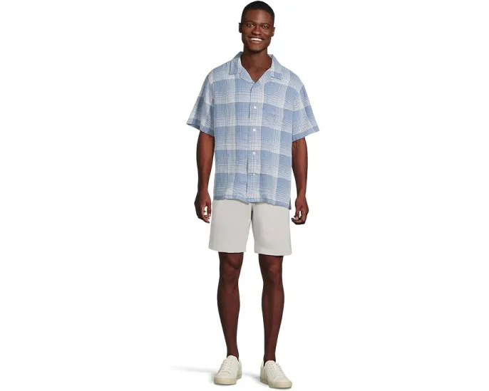 Pendleton Рубашка из льна с коротким рукавом в стиле кемп