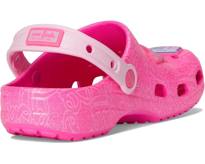 Детские кроксы Crocs Kids Classic Barbie с монограммой и аксессуарами