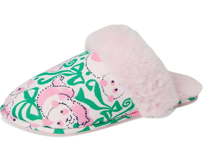 Домашние тапочки Lilly Pulitzer Plush Clara из плюша с принтом