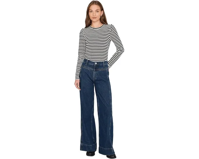 Футболка Madewell Easy Puff Sleeve с длинными рукавами и полосками
