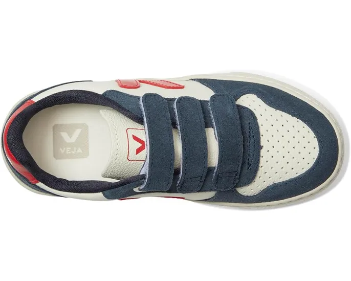 Детские кроссовки VEJA Small V-10 Chromefree из кожи с липучкой