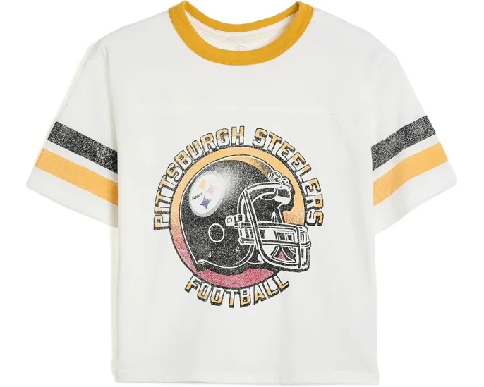 Футболка NFL Pittsburgh Steelers с полосатым ярмом Junk Food Clothing Kids