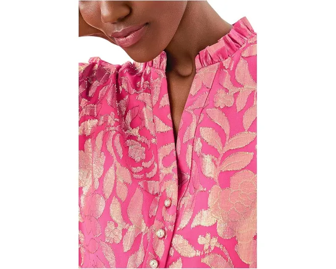 Шелковое платье Lilly Pulitzer Evaline с рюшами и пайетками