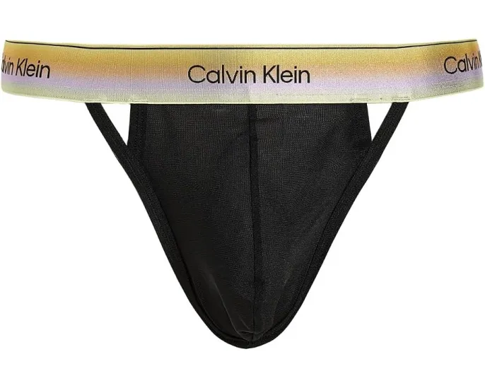 Calvin Klein трусы-стринги Icon Mesh Thong из черной сетки
