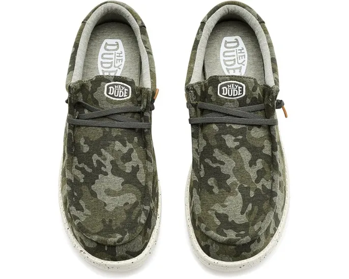 Кеды Hey Dude Wally Stretch Jersey Camo с камуфляжным принтом