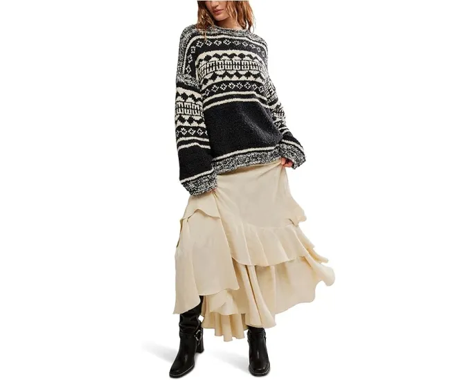 Свитер Free People Dani Pattern с круглой горловиной и ажурным узором